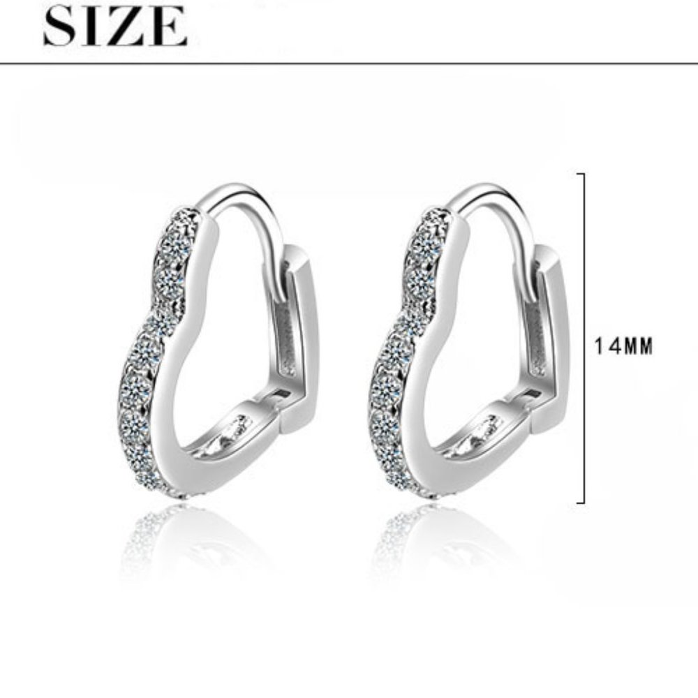 NEW Silver Lovely Love Heart Hoop Earrings - Picture 5 of 6